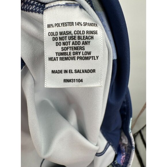 Zelos 2X Plus Size Performance Leggings Blue Abstract Print Running Walking Gym - Picture 9 of 9